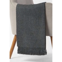 Grey Peruvian Alpaca Blend Oversize Throw Blanket