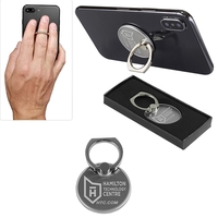 Metal rotating ring grip that doubles as a phone stand; features... from ASI...