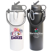 Stainless steel vacuum bottle with paracord/ straw spout, 40 Oz... from ASI...
