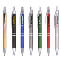 Stylish click action aluminum ballpoint pen with polished silver accents.......