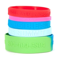 1/2" Rush Embossed Silicone Wristband
