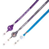3/8" Flat Polyester Lanyard with Badge Reel