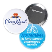 1.75" round celluloid pinback buttons with full color digital imprint....