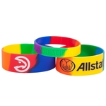 1/2" Segmented Rainbow Silicone Wristband