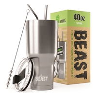 Reusable Stainless Steel Double Insulated Coffee Tumbler With Straw.... from...