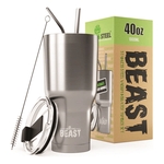 Greens Steel® 40 oz Beast Insulated Tumbler with Straw