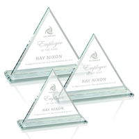 Jade color 1/2-inch thick triangular shape award on a base.... from ASI 84592...