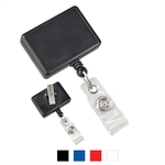 Rectangle Badge Reel with Clear Vinyl Strap