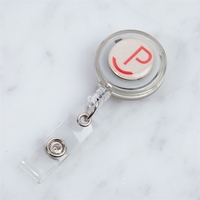 Translucent round badge reel with strap and slide clip.... from ASI 62088...