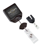 Custom Square Badge Reel With Swivel Clip with Teeth