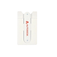 Smartphone wallet made of silicone with adhesive backing and a stand.... from...