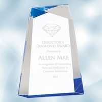 Blue Facet Wedge Acrylic Award
