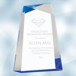 Blue Facet Wedge Acrylic Award