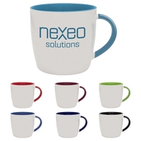 13 oz. ceramic mug with glossy white exterior and colorful glossy... from ASI...