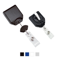 1.31" x 3.75" square ABS plastic badge reel with belt and... from ASI 62088...