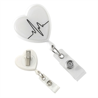 White EKG Themed Heart Shaped Reel with Clear Vinyl Strap.... from ASI 62088...