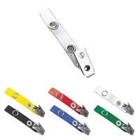 Blank. Two hole nickel plated steel clip with 2 3/4" clear... from ASI 62088...