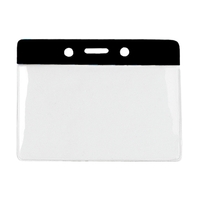 3.69" x 3.25" horizontal vinyl badge holders with top color bar... from ASI...
