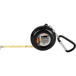 6-Foot Black Pocket Tape Measure w/Carabiner, 2-sided
