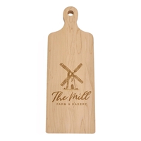 5.5" x 15" maple, paddle shaped cutting board with juice track... from ASI...