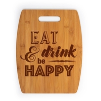 11.8" x 15" barrel shaped, bamboo cutting board with handle and... from ASI...