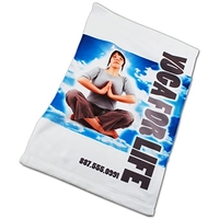 11" x 18" microfiber velour towel with custom printing.... from ASI 92531...