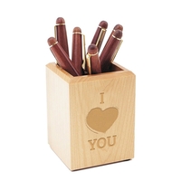 2.9" x 2.9" maple pen holder with custom engraving.... from ASI 92531 Unique...