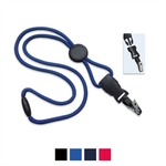 1/4" Polyester Lanyard with Round Slider (Bulldog Clip)