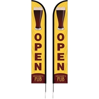 12' Double Sided Portable Half Drop Banner w/ Hardware Set