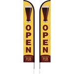 12' Double Sided Portable Half Drop Banner w/ Hardware Set