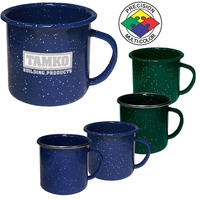 12oz Enameled Steeled Campfire Mug with Stainless Steel Rim
