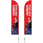 10'Double Sided Half Drop Banner w/ Premium Hardware & Spike