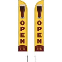 12' Double Sided Half Drop Banner w/ Premium Hardware & Spike.... from ASI...