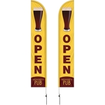 12'Double Sided Half Drop Banner w/ Premium Hardware & Spike