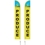 15'Double Sided Half Drop Banner w/ Premium Hardware & Spike