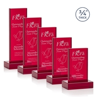 The Marvelous Hathaway Award features a striking Ruby Crystal Tower...