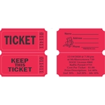 Raffle Tickets CUSTOM PRINTED ON BACK stock image on front