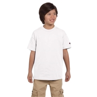 Youth-sized short sleeve cotton T-shirt with double-needle sleeves and bottom...