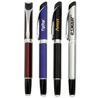 Metal cap-off roller-ball pen with chrome accents and clips.... from ASI...