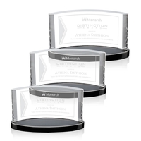 Stunning Optical Crescent award features curved Optical Crystal with rounded...