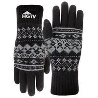 100% acrylic knit gloves featuring conducting fiber on three fingertips...