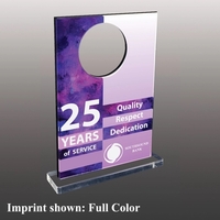 3/8" thick acrylic award with clear base and customization.... from ASI 72521...