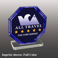3/8" thick, clear acrylic award with base and customization.... from ASI...