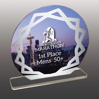 3/8" thick, clear acrylic award with base and customization.... from ASI...