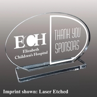 3/8" thick acrylic award with clear base and customization.... from ASI 72521...