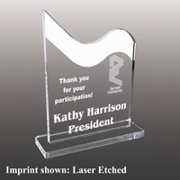 3/8" thick acrylic award with clear base and customization.... from ASI 72521...