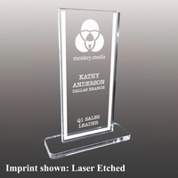 3/8" thick acrylic award with clear base and customization.... from ASI 72521...