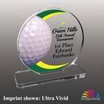 Golf Ball Themed Acrylic Award - Ultra Vivid Color