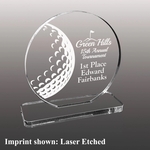 Golf Ball Themed Acrylic Award - Laser Etched