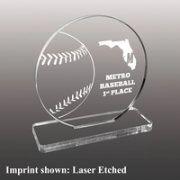 Baseball Themed Acrylic Award - Laser Etched
